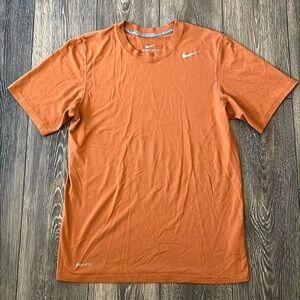 Nike Dri Fit Burnt Orange Short Sleeve Shirt Mens Size Small